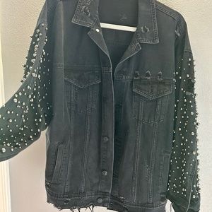 Sunset and Spring black jean jacket